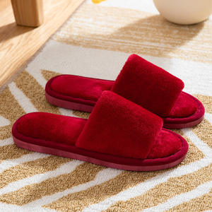 Chaussons d'intérieur confortables en fourrure pour femmes, antidérapants, respirants, à bout ouvert, pour l'été et l'hiver, doux et moelleux, pour la chambre et la maison - Product Image 5