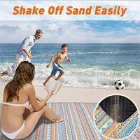 Tapis de pique-nique imperméable pliable de grande taille, style bohème, pour la plage, portable avec sangle de transport, logo personnalisé, vente en gros