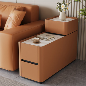 Table d'appoint d'angle multifonctionnelle de luxe moderne avec recharge sans fil intelligente, mobilier de chevet pour salon et décoration intérieure - Product Image 4