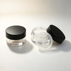 Tarro de Plástico Transparente con Tapa de Rosca, Contenedor de Polvo Suelto con Inserto de Tamizador, Tarro Cosmético Portátil para Polvo de Maquillaje - Product Image 1