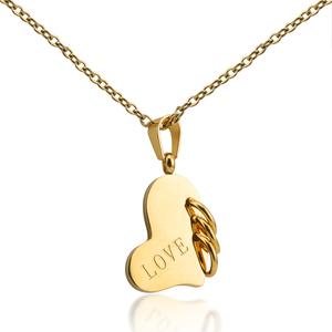 Bijoux de haute conception, bijoux en plaqué or 18K, collier de Couple Vintage européen - Product Image 1