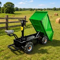Chariot à main électrique à déchargement automatique à quatre roues avec cadre métallique, mini-dumper électrique mobile pour la construction, la ferme et l'entrepôt
