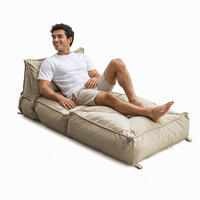 Modulares Bodensofa-Bett mit Hochdichteschaum, Abnehmbarem Waschbarem Bezug, Faltbarer Relaxliege, Wasserdichtes Sofa für Apartment-Wohnzimmer