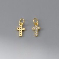 Populaire Plaqué Or S925 En Argent Sterling Zircon Croix Pendentif Charmes pour Collier Bracelet Boucles D'oreilles Fabrication De Bijoux