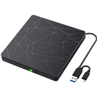 Unidad de CD Externa Delgada Tipo-C Más Vendida, USB 3.0, Reproductor de CD Portátil, Compatible con Win 11 y Mac, Grabadora de DVD RW