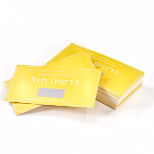 Tarjetas de Visita Personalizadas con Raspador Amarillo Hebreo |   Impresión CMYK en Papel Dúplex |   Fábrica de Tarjetas de Lotería en Dongguan, China - Product Image 3