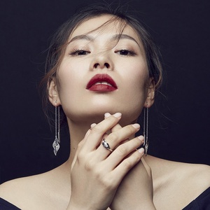 Nouveaux bijoux fins élégant luxe 925 argent Sterling émail glacé Zircon rouge grue couronnée <span class=keywords><strong>Grus</strong></span> gland boucles d'oreilles goutte - Product Image 1