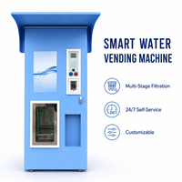 Mesin Penjual Air RO Otomatis dengan Pompa Reverse Osmosis & Softening Produktivitas 200L/Jam Pembayaran Koin/Kartu/Kode QR