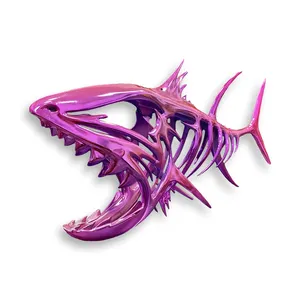 Custom Purple Fishbone Artwork Online 3D Printing Service Electroplating Tabletop Decorations SLA Resin 3D Printing