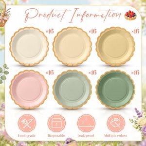Elegantes Platos Desechables de Plástico PP de Grado Alimenticio con Borde de Encaje para Fiestas, Eventos de Catering, Restaurantes y Venta al por Mayor - Product Image 2