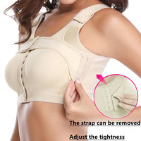 Soutien-gorge post-opératoire pour femmes, avec fermeture frontale et bande de soutien-gorge de compression et de correction de la posture.
