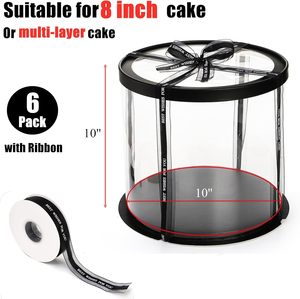 Contenedores Redondos y Cuadrados Transparentes de Plástico PET para Pasteles Navideños, Cajas de Plástico para Panadería y Cumpleaños - Product Image 2