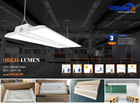 Hishine K9 250W LED a prueba de explosiones Lineal High Bay Light Aluminio anonizado 5 años de garantía IP20 clasificado regulable para almacenes