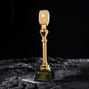 Expédition rapide Sublimation sablage grand Microphone résine trophée tasse moule en silicone pour trophée en résine avec Base en cristal noir K9 - Product Image 3