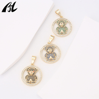 Collier pendentif ours plaqué or 14 carats de haute qualité avec diamant nouveauté breloque ours mignon pour un usage quotidien et des cadeaux