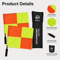Drapeaux de juge de football haute visibilité pour arbitre de touche, portables, durables, imperméables, rotation à 360 degrés, pliables