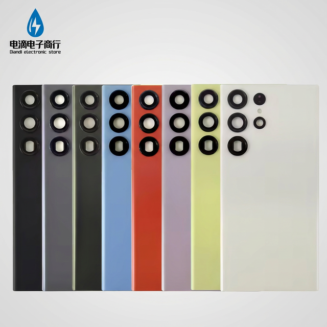 Original Quality Rear Back Cover Glass for Samsung S23 Ultra S22 S21 Replacement Housing with Camera Lens Spare Parts