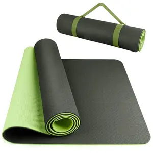 环保瑜伽垫2024定制标志8毫米TPE防滑运动瑜伽垫