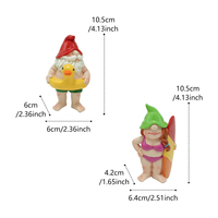 Figurine Personnalisée de Couple de Gnome de Surf en Résine Statue Drôle de Pelouse de Gnome pour Décoration de Jardin