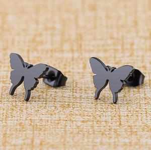 Orecchini a Perno Minimalisti a Forma di Farfalla in Acciaio Inossidabile Placcato Oro Rosa per Donne, Regalo di Laurea, Gioielli all'Ingrosso - Product Image 2