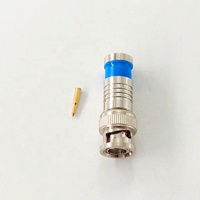 Conector Coaxial RF de Compresión Macho BNC para Audio CCTV, DC-2GHz, 500 Ciclos de Acoplamiento, Cable Coaxial RG6 de 75 Ohmios para Antena