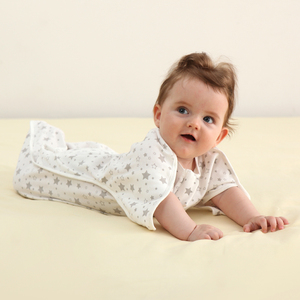 Nuovo Sacco Nanna Neonato in Cotone 100% Traspirante <span class=keywords><strong>con</strong></span> Design Anti-Spavento, Anti-Calcio, Cerniera a Doppio Senso, a Righe Scenografiche, Eco-Friendly, Per Tutte le Stagioni - Product Image 3