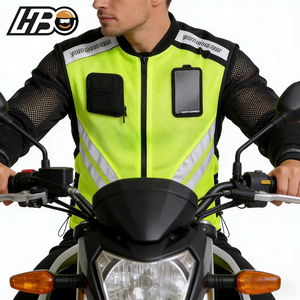 سترة عاكسة عالية الوضوح للدراجات النارية من HBC، سترة عمل متعددة الجيوب عالية الوضوح، سترة عاكسة للسائقين بشعار مخصص - Product Image 1