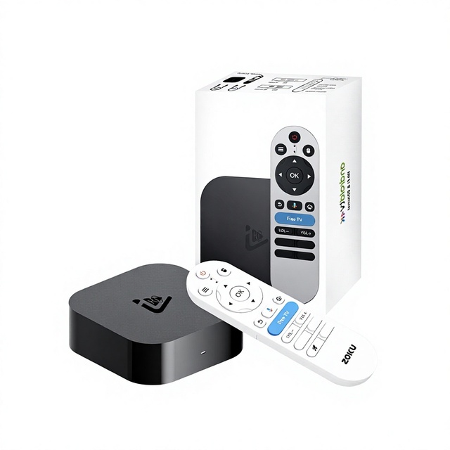 TikTok-viral High-definition 4K Network TV Set-top Box Smart C7 Android 14 OS for Wi-Fi Voice Remote Control TV Player