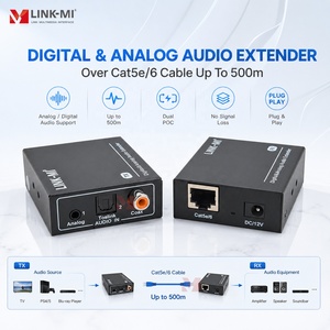 Extenseur audio numérique et analogique sur Cat5e/6 jusqu'à 500m 300m, prend en charge POC Toslink Coax 5.1 DTS <span class=keywords><strong>Dolby</strong></span> - Product Image 1
