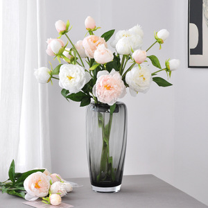 Flores Artificiales de Peonía Fangxin, Color Rosa, 3 Cabezas, Estilo Nórdico, Decoración para el Hogar, Arreglo Floral - Product Image 3