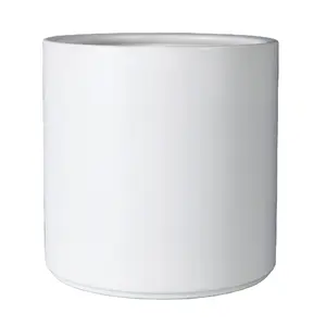 Moderne Cilinder Matte Grote Keramische Pot, Wit