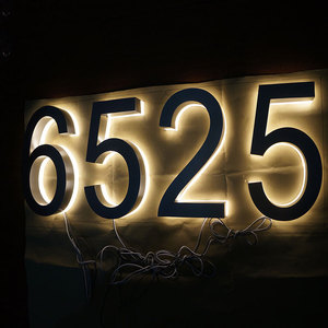 Maßgefertigte 3D LED-beleuchtete Adressbeschilderung Hausnummern Edelstahl Hotelzimmer Etage Nummer LED-Logo-Schilder - Product Image 6