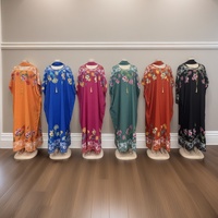 Nouvelle Robe Musulmane Vintage Femme en Gros, Imprimée Douce, Col Rond, Grande Taille