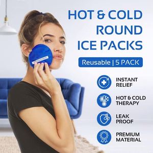 Muestra Gratuita de Compresas de Gel Reutilizables Redondas para Frío y Calor para Lesiones |   Compresa fría, bolsa de hielo, bolsa de gel frío, compresas frías para - Product Image 2