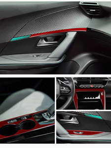 Pour <span class=keywords><strong>Peugeot</strong></span> <span class=keywords><strong>208</strong></span> 2020 <span class=keywords><strong>2021</strong></span> 2022 2023 2024 2025 – Autocollant de garniture en fibre de carbone pour cadre de levier de vitesse de console centrale et interrupteur de fenêtre - Product Image 3