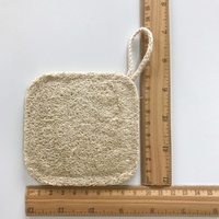 CK008-1 Écologique Naturel Biodégradable Plat Pads Carré Luffa Bain Luffa Éponge 9.5x9.5cm Haute Absorption pour le Nettoyage de la Vaisselle