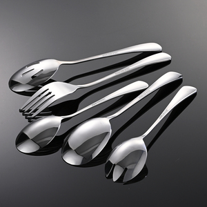 Set di utensili in acciaio inossidabile per Hotel grandi cucchiai da portata strumento da cucina che serve cucchiaio forchetta per 1010023 forchetta per insalata - Product Image 4