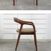 Chaise de salle à manger en bois massif, chaise en bois de frêne avec siège en tissu