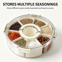 Boîte de rangement ronde en plastique pour épices et collations avec couvercles hermétiques, organisateur de rangement alimentaire pour armoire de cuisine et garde-manger