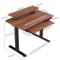 Bureau d'ordinateur électrique réglable en hauteur avec plateau pour clavier, idéal pour les petits appartements, les chambres, les bureaux à domicile, les jeux électroniques, durable et peu encombrant