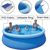 Blaue Pools mit weichen Seiten Big Plastic Adult Kids Oberirdischer aufblasbarer Außen pool