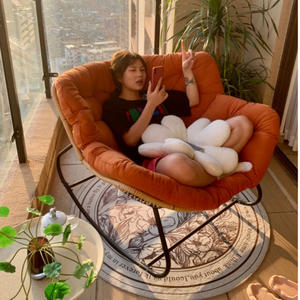 Fauteuil à bascule en rotin nid d'oiseau extra-large, style nordique de luxe, pour adultes, parfait pour le salon, le balcon - Product Image 2