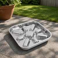 Gamelle Triangle Anti-Glisse pour Chien en Acier Inoxydable, Bol Distributeur de Nourriture Lente Type Puzzle, Portable et Pliable, Écologique, Design Moderne