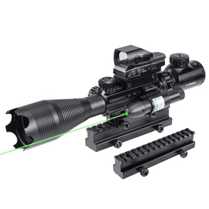 Portée d'usine Red <span class=keywords><strong>Dot</strong></span> Laser Combo 4 en <span class=keywords><strong>1</strong></span> Set avec portée éclairée 4-16x50, point vert/rouge, viseur laser vert, Riser - Product Image 1
