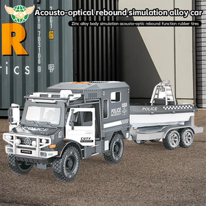 Nueva popularidad, modelo de autobús urbano para niños, coche de música ligera, juguetes, coche de policía, lancha rápida remolcada, juguete de inercia de doble puerta - Product Image 6