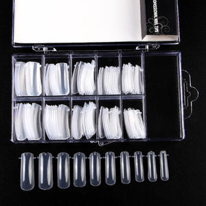 SunelPort Nail Art 100 ADET Ultra-ince Şeffaf PMMA Kristal Zırh Kare Kutulu Parmak Hızlı Kağıtsız Destek Uzatma Kalıbı - Product Image 3