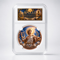 Pièce de monnaie en cuivre pur 999 de 1 oz, édition collector haut de gamme, série Mythologie Grecque, coffret acrylique coloré, haute relief, cadeau exquis