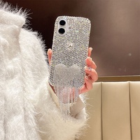 Coque de téléphone en strass en forme de cœur pour iPhone 17 Pro Max, design de luxe en diamant, style coréen tendance pour femmes, coque personnalisée pour iPhone 16 Plus 15