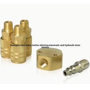 Raccord rapide américain à six points trois voies 1/4 NPT, séparateur d'air pour compresseur à quatre voies en laiton, tête hexagonale, forme ronde - Product Image 5