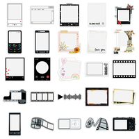 50 Pegatinas Transparentes Retro Vintage Minimalistas al por Mayor para Decoración de Cuadernos y Diarios